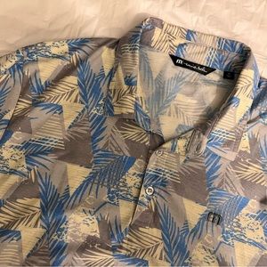 Travis Matthew Xtra-Large Blue Floral Golf Polo Short Sleeve Shirt